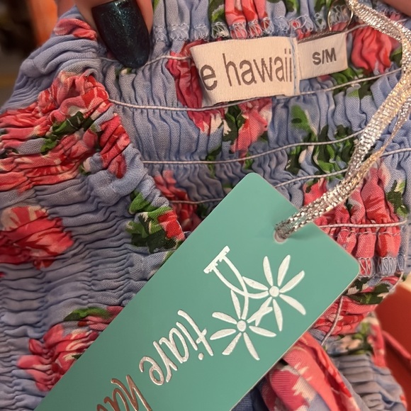 Tiare Hawaii New Moon Maxi Dress | Hibiscus Bouquet Baby Blue - Picture 8 of 14